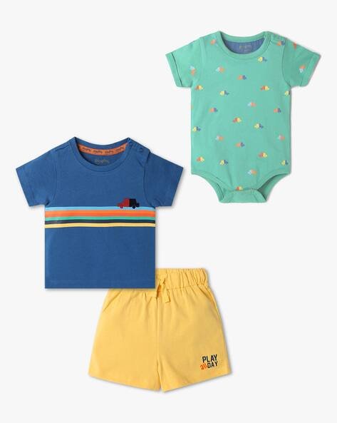 PLAYDAY Infants Printed Romper Set
