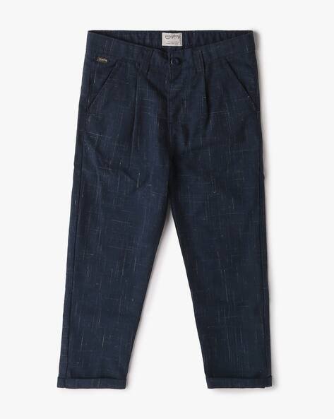 PLAYDAY Boys Checked Flat-Front Regular Fit Trousers