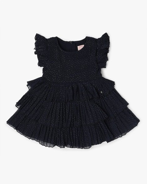 PLAYDAY Girls Micro Print Tiered Dress