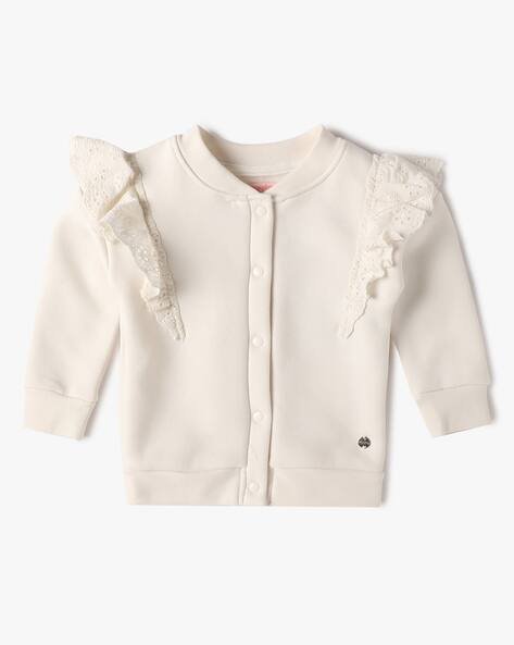 PLAYDAY Girls Regular Fit Button-Down Sweatshirt