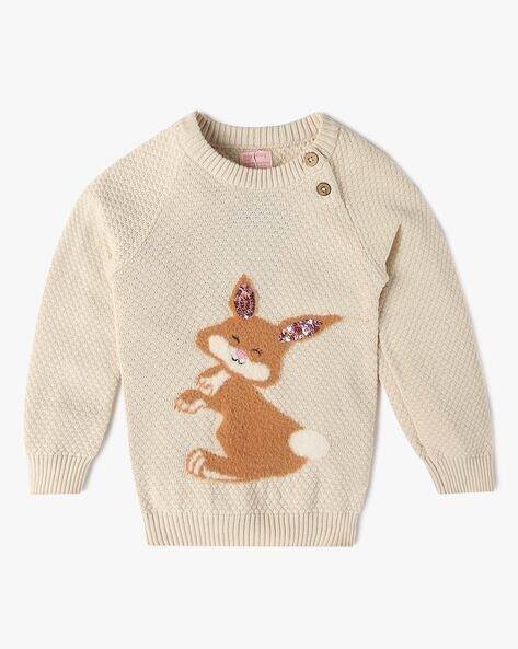 PLAYDAY Girls Fox Print Round-Neck Sweatshirt