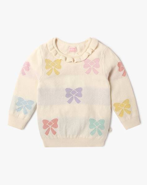 PLAYDAY Girls Printed Sweatshirt with Ribbed Hems