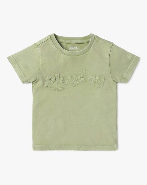 PLAYDAY Boys Logo Applique Regular Fit Round-Neck T-Shirt