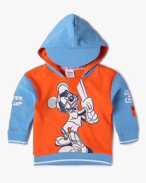 PLAYDAY Boys Mickey Mouse Print Regular Fit Hoodie