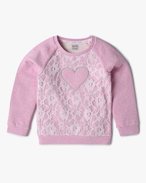 PLAYDAY Girls Lace Regular Fit Sweatshirt
