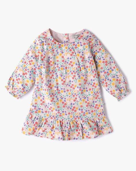 PLAYDAY Floral Print A-Line Dress & Cap Set