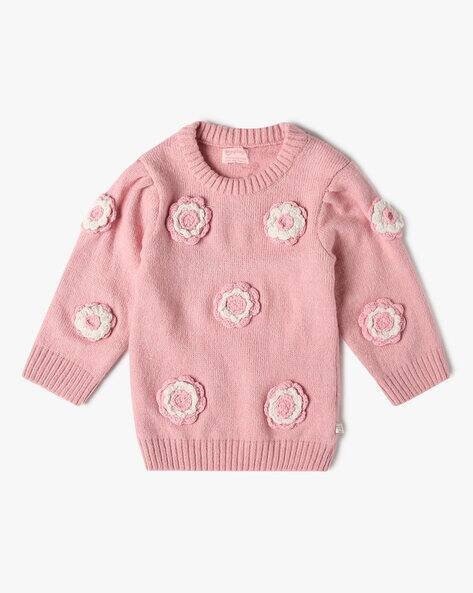 PLAYDAY Girls Floral Applique Sweater