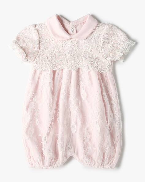 PLAYDAY Girls Lace Romper with Peterpan Collar