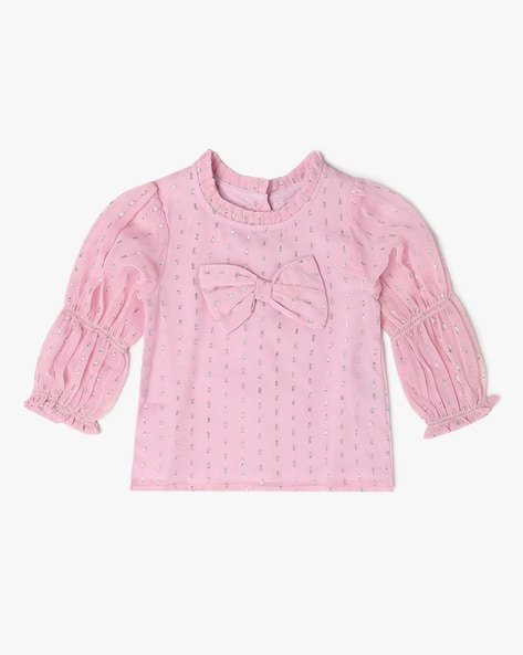 PLAYDAY Girls Metallic Round-Neck Top