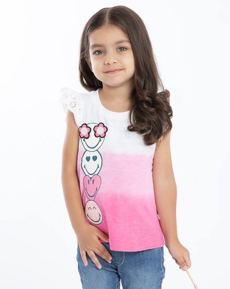PLAYDAY Girls Ombre-Dyed Regular Fit Top