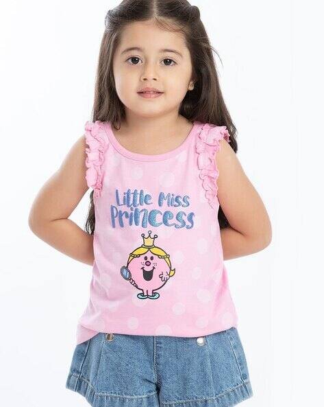 PLAYDAY Girls Print Round-Neck Top