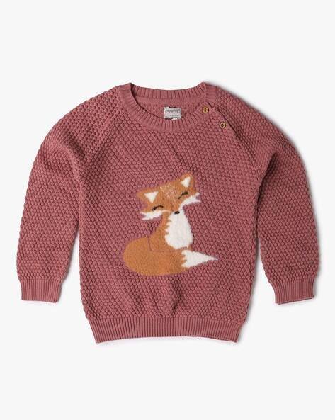 PLAYDAY Girls Regular Fit Sweater with Graphic Patch