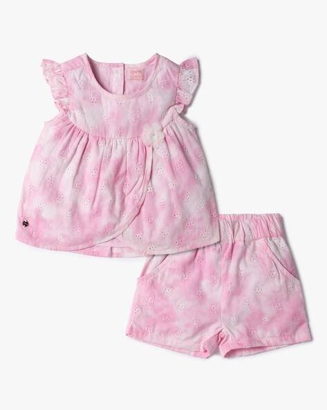 PLAYDAY Girls Schifilli Embroidered Dress & Shorts Set