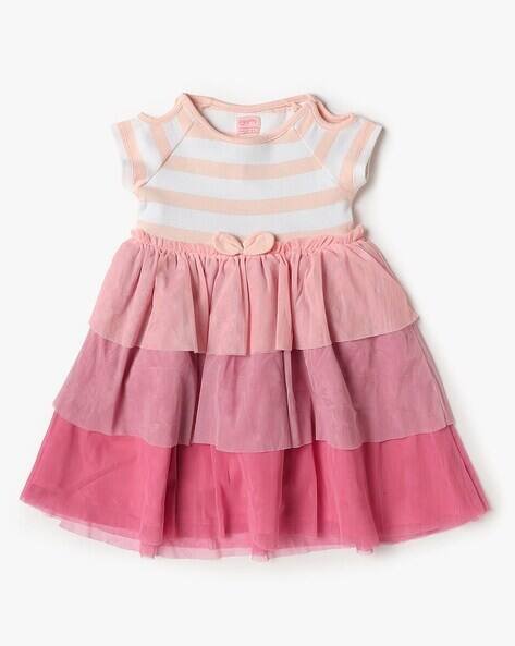 PLAYDAY Girls Striped Tiered Dress