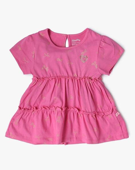 PLAYDAY Printed Tiered Dress with Embellishments