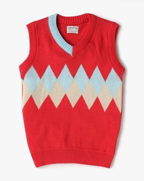 PLAYDAY Boys Geometric Pattern V-Neck Singlet