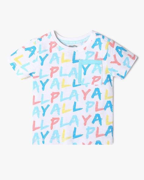 PLAYDAY Boys All-Over Print Regular Fit Round-Neck T-Shirt