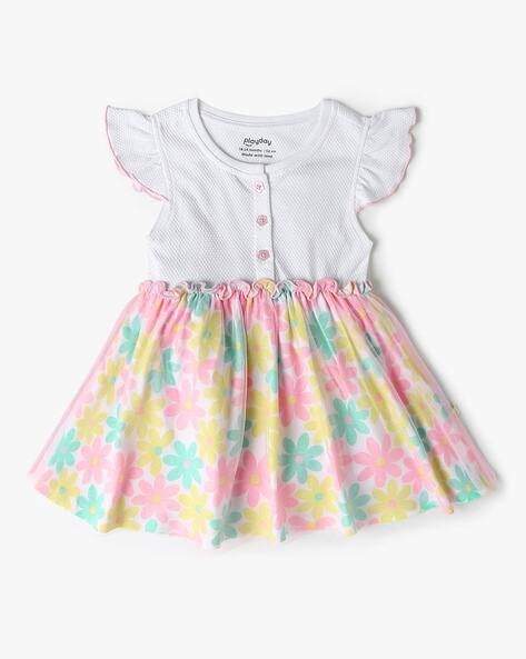 PLAYDAY Girls Floral Print Fit & Flare Dress