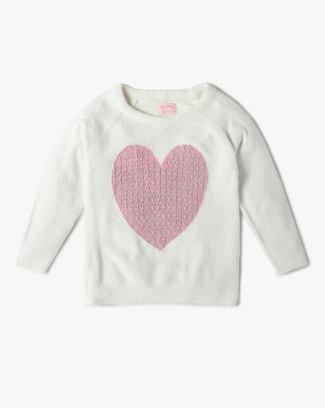 PLAYDAY Girls Heart Pattern Cotton Sweatshirt
