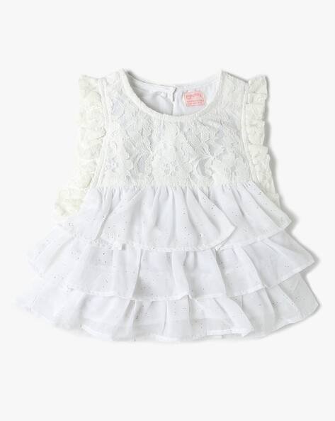 PLAYDAY Girls Lace Relaxed Fit Peplum Top