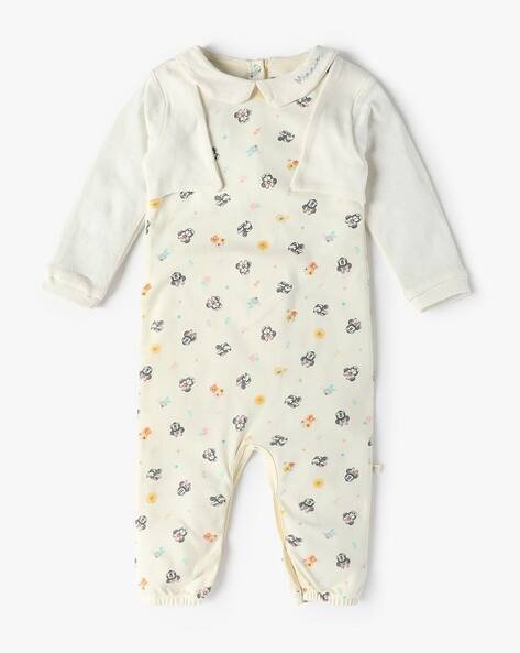 PLAYDAY Girls Minnie Mouse Print Cotton Rompers