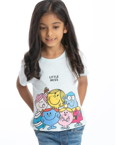 PLAYDAY Girls Printed Regular Fit Crew-Neck T-Shirt