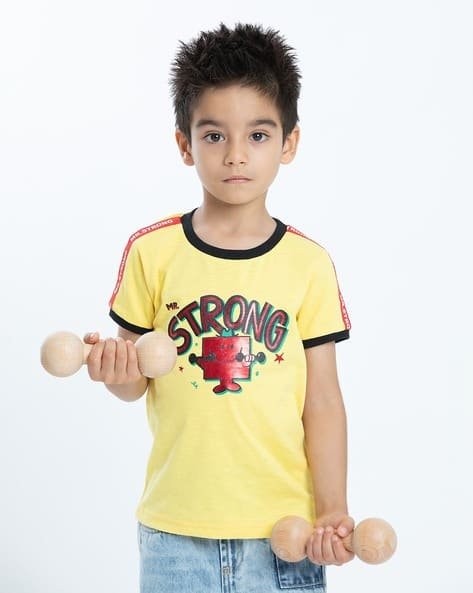 PLAYDAY Boys Graphic Print Regular Fit Crew-Neck T-Shirt