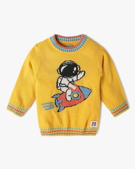 PLAYDAY Boys Graphic Print Round-Neck Sweater
