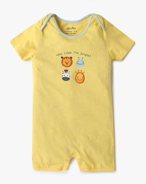 PLAYDAY Printed Romper with Snap-Button Closure