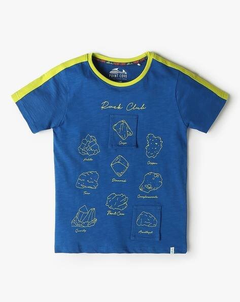 POINT COVE Boys Graphic Print Slim Fit Crew-Neck T-Shirt