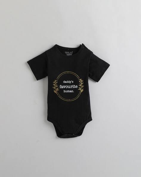 POLKA TOTS Typographic Print Round-Neck Onesies