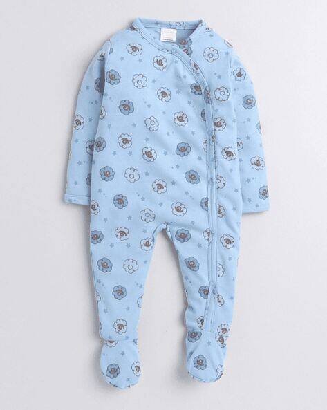 POLKA TOTS Infants Printed Round-Neck Bootie Rompers
