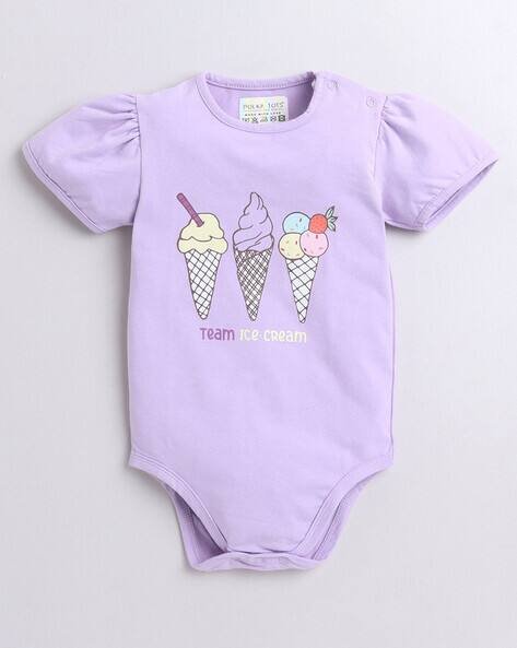 POLKA TOTS Graphic Print Round-Neck Romper