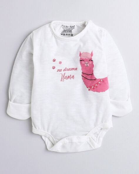 POLKA TOTS Graphic Print Round-Neck Rompers