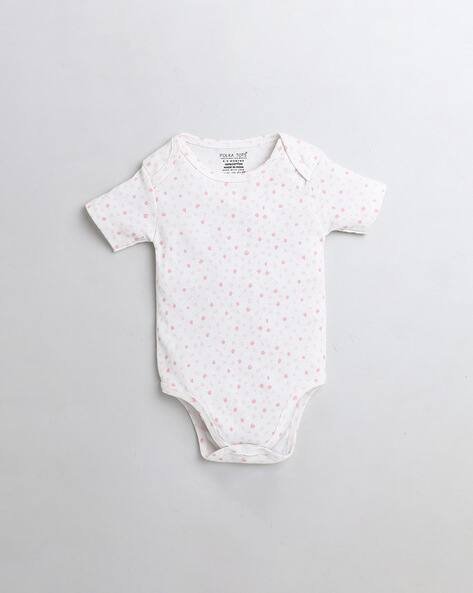 POLKA TOTS Micro Print Round-Neck Onesies