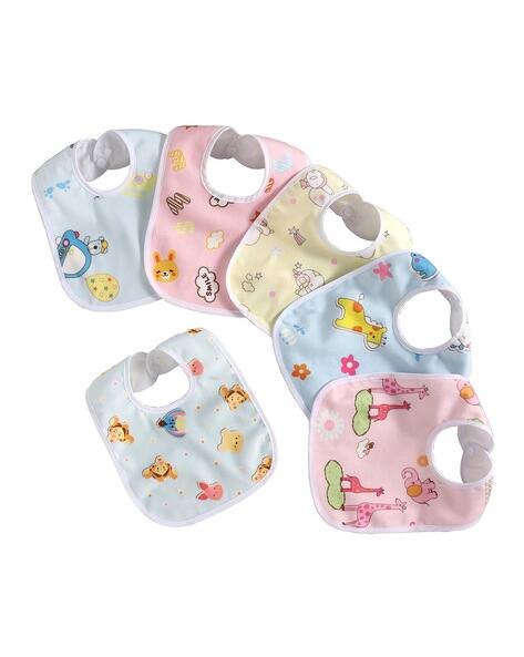 Saanu by Saanvi Infants Pack of 6 Printed Cotton Bibs