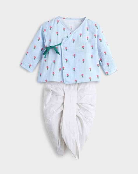 Somersault Boys Micro Print Kurta & Dhoti Pants Set