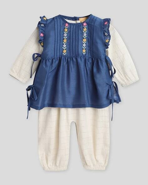 Somersault Girls Embroidered Cotton Rompers