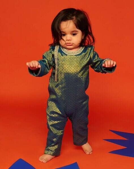 Somersault Girls Micro Print Cotton Rompers