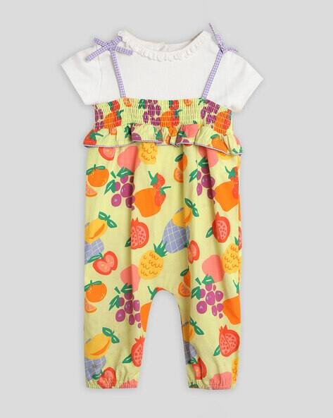 Somersault Printed Rompers with Bodysuit