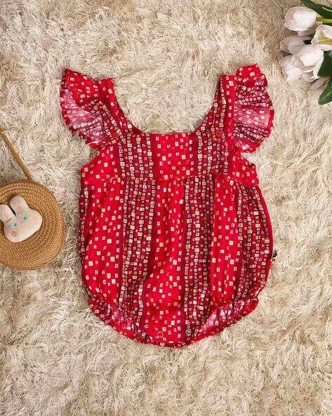 Stylobug Cotton Round Neck Printed Rompers