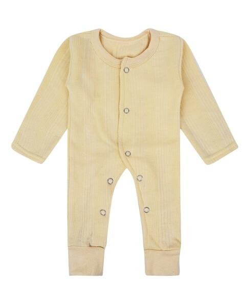 SUPERMINIS Ribbed Rompers with Snap-Button Closure