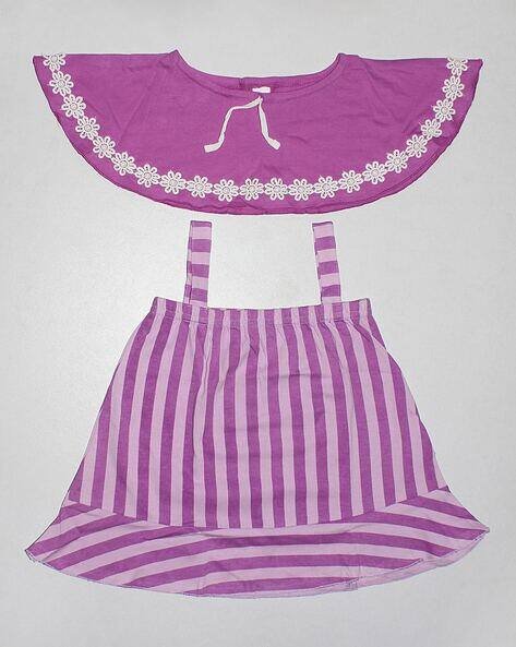 Sweetie Pie Striped A-Line Dress & Cape Set
