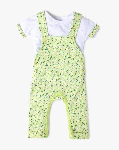 Sweetie Pie Floral Print Dungaree with T-Shirt