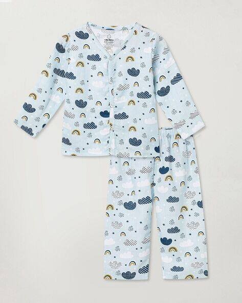 THE BOO BOO CLUB Printed Button-Down Nightsuit