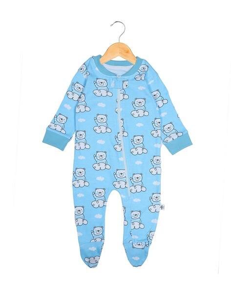 THE MOM STORE Bear Print Round-Neck Rompers