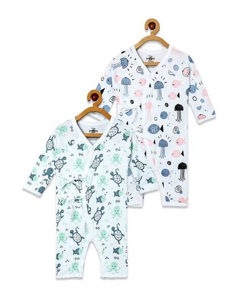 THE MOM STORE Micro Print Rompers