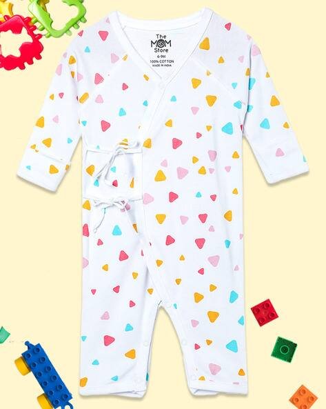 THE MOM STORE Logo Print Romper with Tie-Up