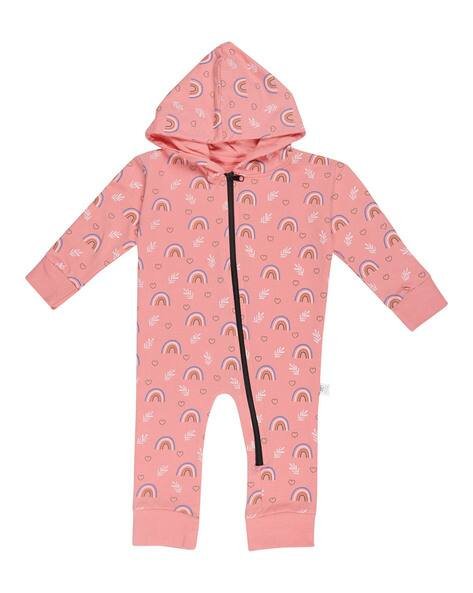 THE MOM STORE Printed Hooded Rompers