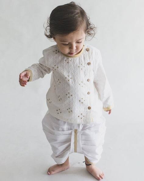 Tiber Taber Embroidered Kurta Dhoti Set